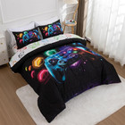 Game Console Comforter Set For Boys Girls Kids Space Universe Gaming Geometric L