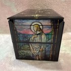 Museum Of The Bible Religious Rosary  Trinket Box  Stained Beveled Glass Style