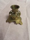 Elegant Antique Brass Candle Stick Holder Intricately Carved Decorative 