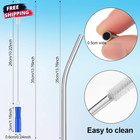 20 Pieces 14 Inch Stainless Steel Straws Extra Long Reusable Metal Drinking Repl