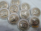 Chanel  Vintage 10 Silver Tone Cc Logo  Sparkles 22mm Button This Is For 10