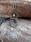 Fleming Miniature Sterling Horse Bit Spade Pendant Western Cowboy Fancy