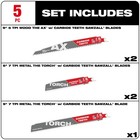 Milwaukee 49-22-5505 Sawzall Carbide Demolition Reciprocating Saw Blade - 5 Pc