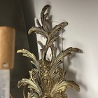 Antique Ornate Spanish Style 1 Arm Gilded Bronze Brass Wall Sconce Fixture Light