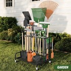 Garden Tool Organizer Rack Storage Cart On Wheels Garage Shed Rake Broom Shovel