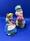 Disney Alice In Wonderland Mad Hatter Ceramic Salt And Pepper Shakers Set