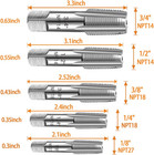 Juego 5 Machuelos Npt Acero Carbono Preciso Con Estuche 1 8 A 3 4 Pulgada Diy