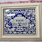 Noah s Ark Scherenschnitte German Folk Art Vintage  Framed Paper Cutting Signed
