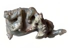 Vintage Chinese Carved Serpentine Hardstone Brush Washer Guardian Beasts