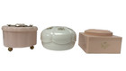 Vintage Bath Powder Boxes And Puffs Lot Of 3 Evyan  L air Du Temp vanitee Menda