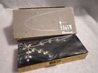 Vintage Black Swirl Rhinestones Brass Cigarette Case W small Pop-up Lighter Read