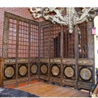 Antique Chinese Qing Lacquered Wood 12-panel 23-foot Floor Screen 18th Century