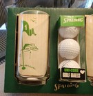 Vintage 50 s Golfer s Foursome   12 Golf Balls   19th Hole Drinking Glasses  nos