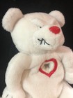 Vintage 1999 Ideal Factory Meanies Valentines White Heartless Bear Plush W  Tag