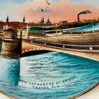 Tampa Layfette St Bridge  Fl Florida Antique Souvenir China Dish Plate