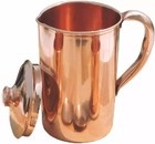 Pure Copper Smooth Water Jug copper Pitcher For Ayurveda Health Benefit