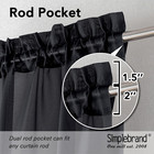Rod Pocket Top Solid Voile Sheer Curtains For Bedroom  54 Inch Length Drapes Set