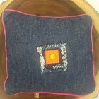 Decorative Mini Pillows Flower Blue Jean Kids Girls Room   Baby Nursery Euc