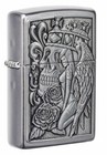Zippo Windproof Skull  Roses  Angel Gothic Emblem Lighter  49442  New In Box