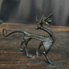 Chinese Retro Bronze Statue Hand Carved Dragon Design Pen Holder Figurines