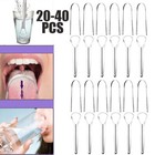 10-40x Tongue Scraper Cleaner Stainless Steel Dental Fresh Breath Cleaning Oral