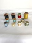 Lot Of 11 Vintage Thread Spools Sewing Thread Mixed Colors   6 Wooden Spools