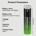 Button Top 18650 Rechargeable Battery 9900mah High Capacity 3 7 Volt Rechargeabl
