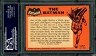    psa 8    1966 Topps The Batman  1 Black Bat Graded Rookie Card