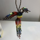 6    Folk Art Huichol Beaded Hummingbird Keychain Handmade Bird Key Ring Mexican