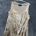 Vtg Alex Evenings Beaded 2 Pc Maxi Dress   Jacket Floral Silk Rayon 22w  Nwt