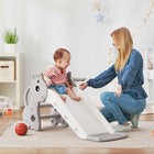 Qaba Kids Slide With Climber And Basketball Hoop  3-in-1 Baby Slide  Gray