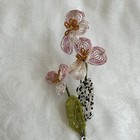 Mackenzie Childs Pink Pansy Beaded Flower Stem  Set Of 4 New M25-no