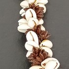 Large Hawaiian Vtg Cowrie Shell   Koa Seed Lei Necklace 36 In Diameter Handmade