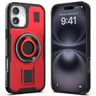 For Apple Iphone 16 Plus Kickstand Rugged Case Built-in Ring Hybrid Phone Cover