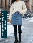 Vintage 90s Esprit Denim Skirt Made In Usa High Waist Mini Skirt Size 0 2 Blue
