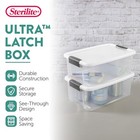 Sterilite 18 Qt Clear Plastic Stackable Storage Bin W  White Latch Lid  18 Pack