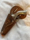 Vintage 1950s Hubley Cap Gun Diecast With Leather Holster