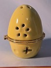 Easter Egg Yellow Trinket Box Trimmed In Gold Band With A Tiny Butterfly
