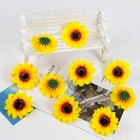 100 Pcs Artificial Sunflower Heads 2 75 Inch Silk Fake Flower Yellow Diy