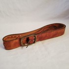 Vtg Wrangler Tooled Leather Western Belt Mens Size 34 Wildlife Buck Deer Laced