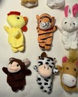 Lot Of 11 Plush Animal Finger Puppets Soft Storytime Early Learning Toys