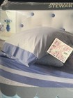 Martha Stewart White With Blue Trim King Pillowcases Pair Vintage New