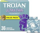 Trojan Ultra Thin Lubricated Latex Condoms 36 Count New In Box