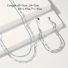 2pcs 925 Sterling Silver Paperclip Chain Necklace Bracelet Jewelry Set