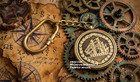 Antique Style Nautical 50 Years Perpetual Calendar Keychain Brass Key Rings