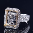 Custom Luxury Gift Lab Diamond Sidestone Setting Promise Ring 14k Two-tone Gold