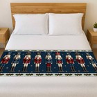 Nutcracker Quilted Bed Runner Christmas Bed Scarf Holiday Winter Decor Throw