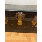 Vintage Steamer Trunk Chest Coffee Table Storage Box Antique Foot Locker Black