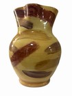 Vintage Studio Pottery Pitcher Signed Sp Warm Yellow Brown Brushstroke Jug 7 5 