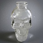 Clear Glass Skull Bottle Apothecary Jar Gothic Halloween Decor No Stopper